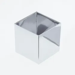 Cube/Truffle Box Folding Base; Shiny Silver